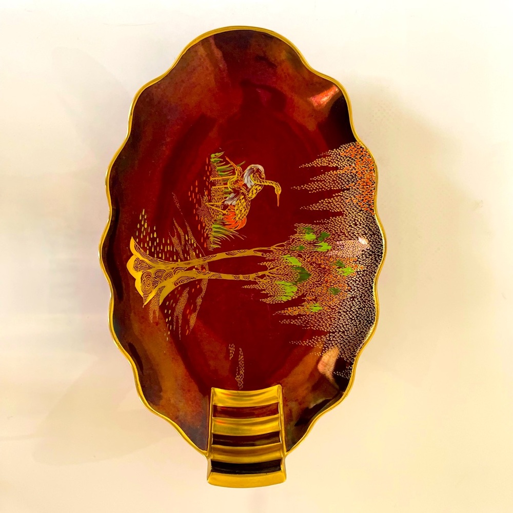 Vintage Carlton Ware Rouge Royale Stork and trees plate